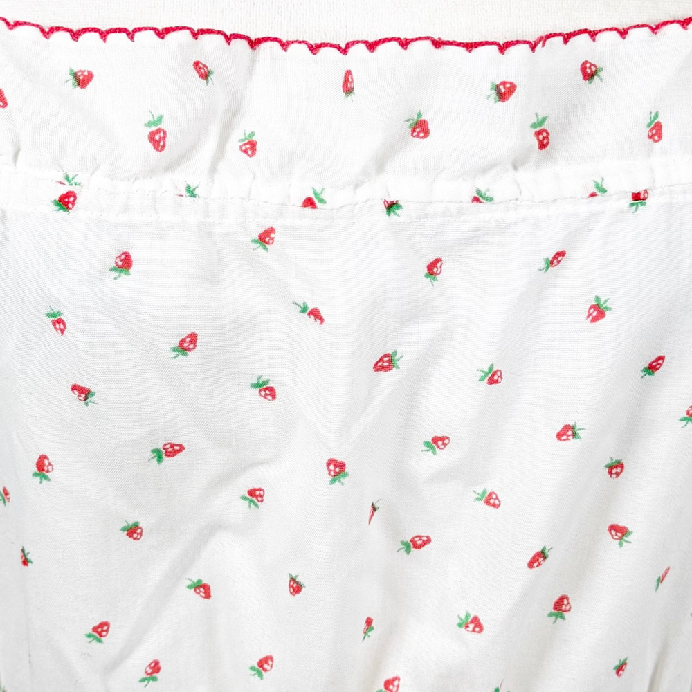 Vintage Strawberry Print Nightgown Robe Set Peignoir Pink White Cottage Size S - Picture 13 of 14